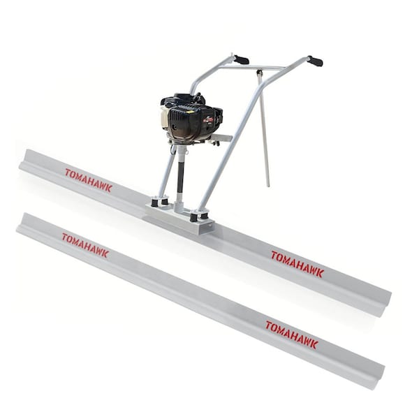 Tomahawk Power 37.7cc Gas Concrete Power Screed with 10ft and 8ft Aluminum Boards TVSA-T + TSB8-E + TSB10-E